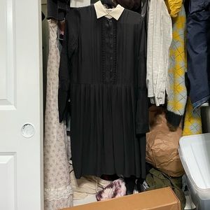 Parker Silk Dress: black and white Wednesday Addams style🖤🤍🖤